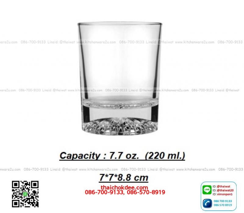 P11378 แก้วใส 7.7 Oz. (220 มิล) (7*7*8.8 cm) No.142708 ราคาส่งต่อ 1 ลัง : 72 ใบ : 780 บต่อลัง