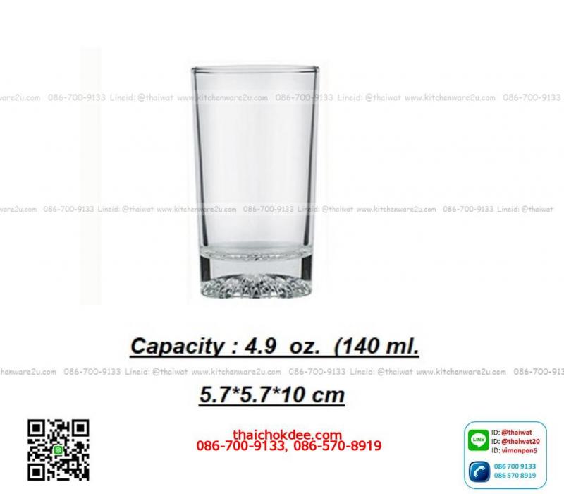 P11379 แก้วใส 4.9 Oz. (140 มิล) (5.7*5.7*10 cm) No.143005 ราคาส่งต่อ 1 ลัง : 72 ใบ : 720 บต่อลัง