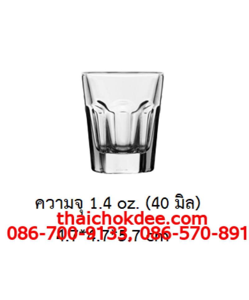 P11843 แก้วช็อท 1.4 Oz. (40 มิล) (4.7*4.7*5.7 cm) No.440801 ราคาส่งต่อ 1 ลัง : 144 ใบ : 1200 บต่อลัง